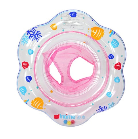 Baby inflatable swimming float with pink fish print