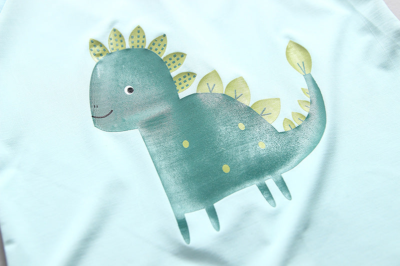 Boys dinosaur swimming suit featuring a cute dinosaur design, perfect for summer and UV protection.