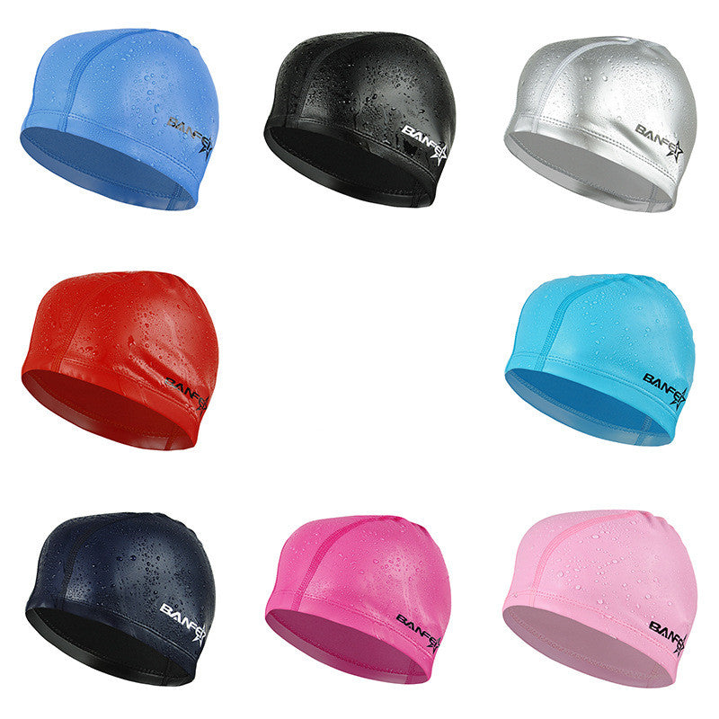 PU Coated Swimming Cap - Waterproof Swim Cap for Kids & Adults